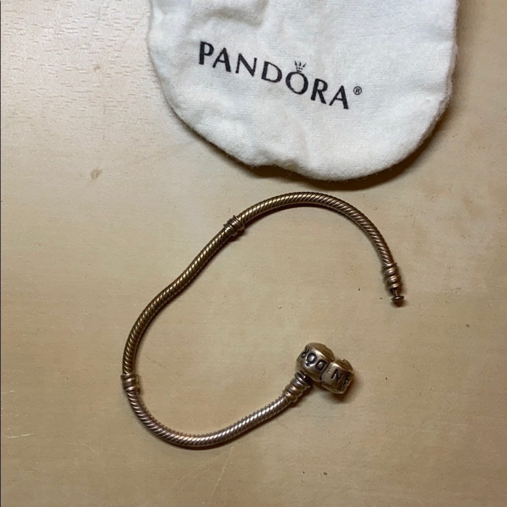 Pandora sterling silver bracelet with barrel clasp